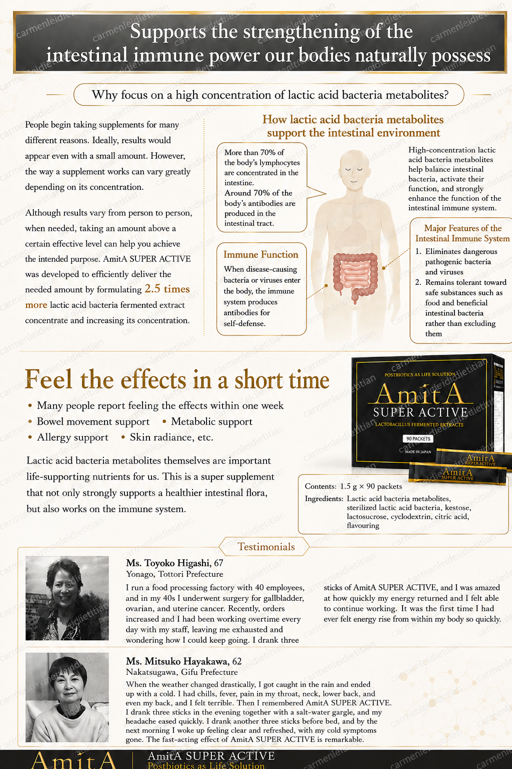 AmitA SUPER ACTIVE Postbiotic Granules | High-Strength Japanese Lactic Acid Bacteria Metabolite Supplement for Immune & Gut Wellness