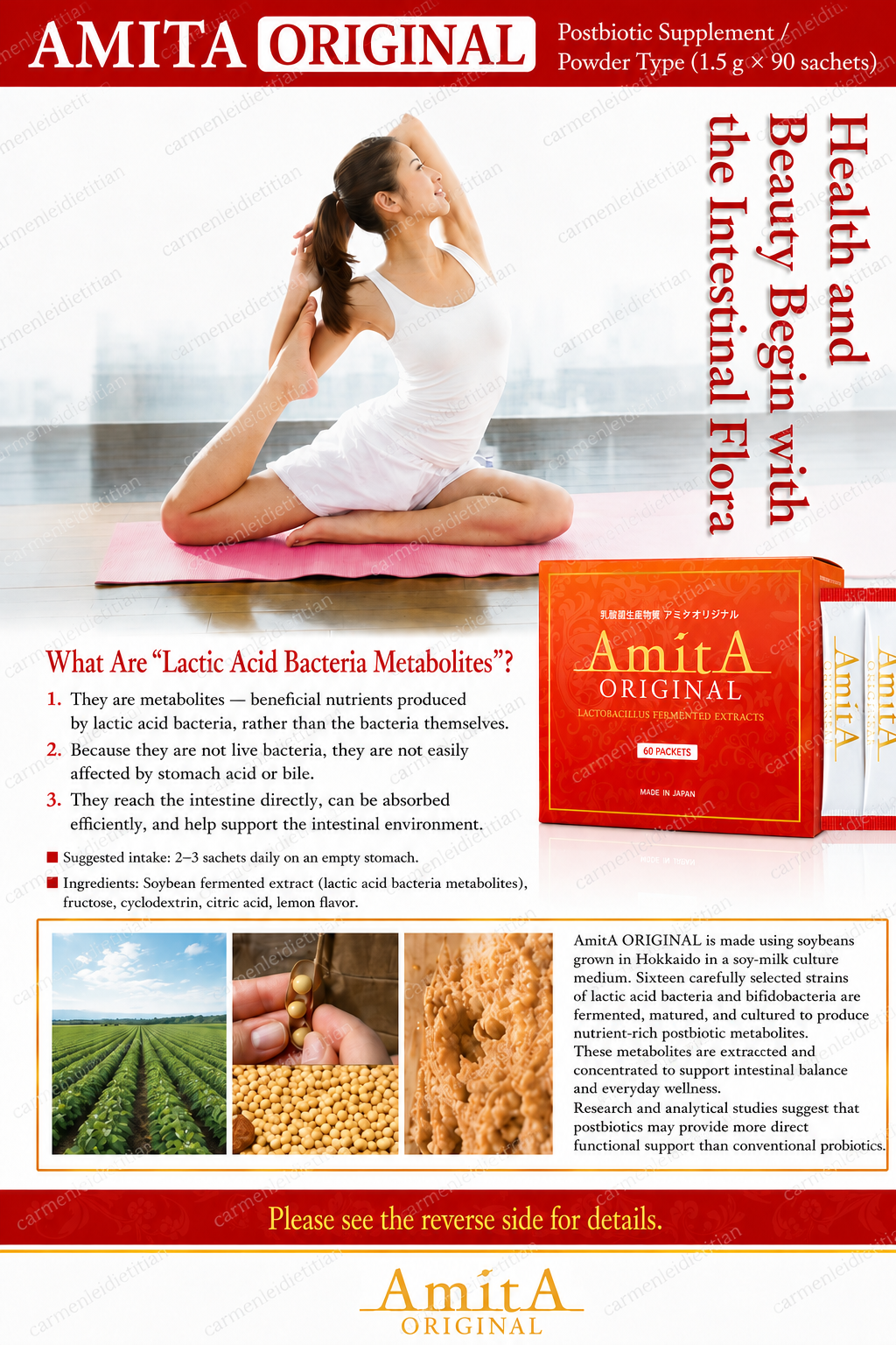 AmitA ORIGINAL Postbiotic Granules | Japanese Lactic Acid Bacteria Metabolites for Gut Health & Daily Wellness