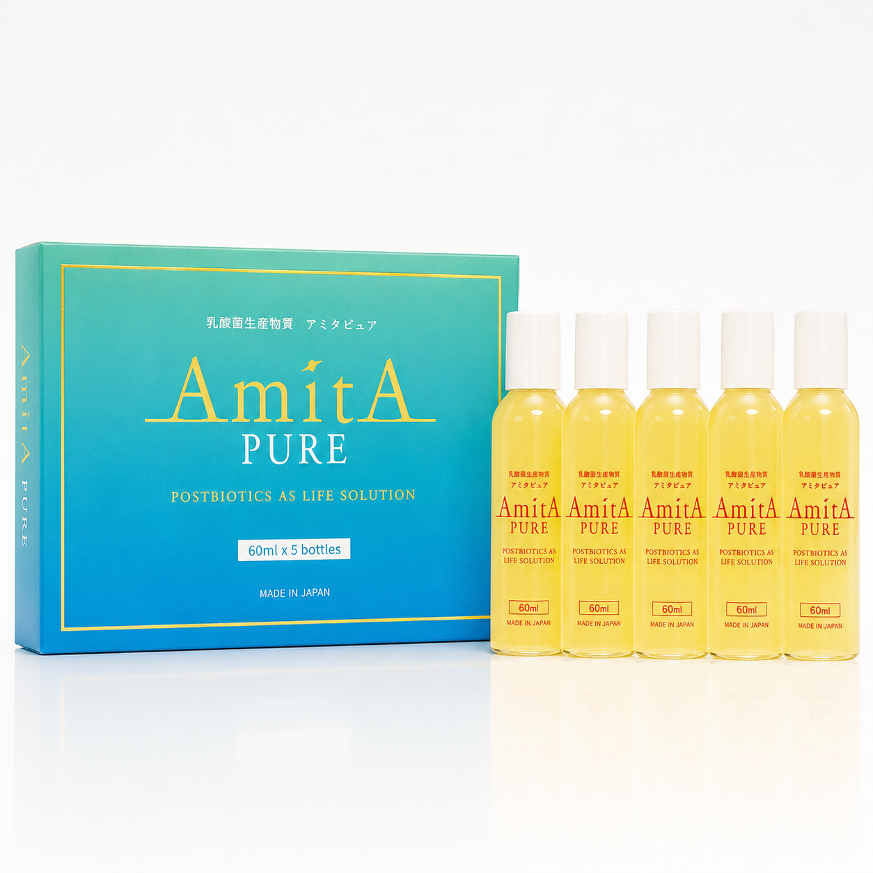 AmitA PURE Postbiotic Undiluted Solution | Japanese Lactic Acid Bacteria Metabolites for Gut Health & Daily Wellness