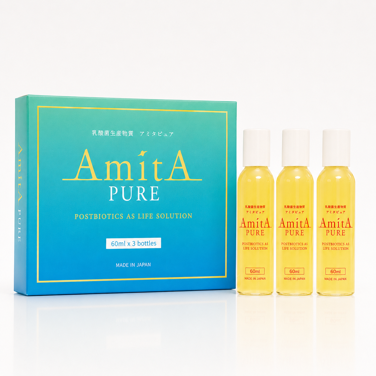 AmitA PURE Postbiotic Undiluted Solution | Japanese Lactic Acid Bacteria Metabolites for Gut Health & Daily Wellness